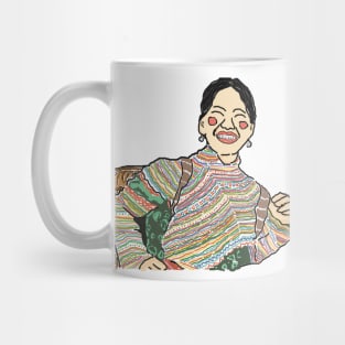 Indigenous tribes with colorful clothing patterns Mug